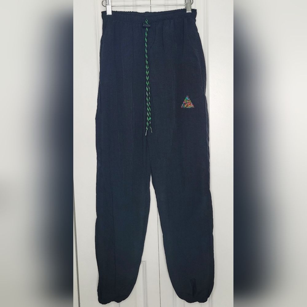 Vintage Ocean Equipment Black Windbreaker Pants David Peyser Size 16/18